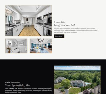 real estate website design, WordPress real estate website, MLS property search site, real estate web development, Agawam MA web design, Western Massachusetts real estate site, real estate lead generation tools, custom MLS plugin, property search integration, responsive real estate site, real estate branding design, cdeVision portfolio, realtor website design, MA real estate website
